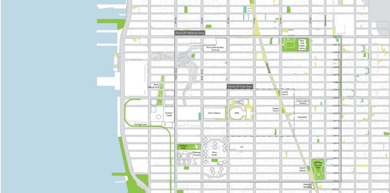 Map showing the Penclip core area